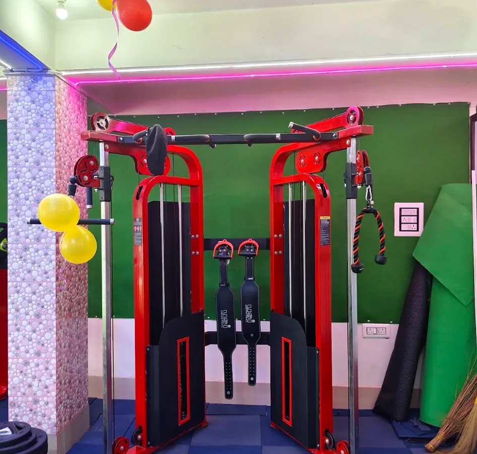 Heavy-duty dual cable crossover and pull-up multi-gym station at B.M. Fitness Studio